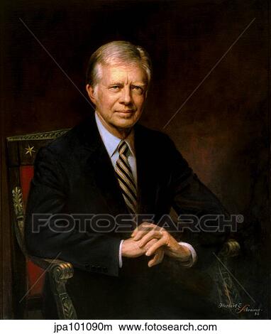 Stock Illustration - Presidential portrait of Jimmy Carter.. Fotosearch