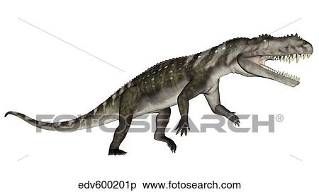 Prestosuchus dinosaur roaring. View Large Illustration Stock Illustration - Prestosuchus dinosaur roaring.. Fotosearch