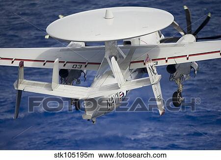 Picture - Rear view of an E-2C Hawkeye taking off.. Fotosearch