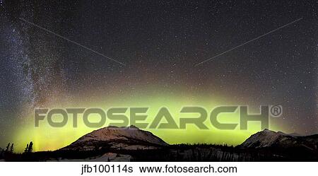 Red aurora borealis and Milky Way over Carcross Desert, Canada. View Large Photo Image Stock Photograph - Red aurora borealis and Milky Way over Carcross Desert, Canada.. Fotosearch