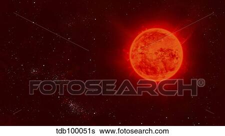 Red dwarf Sun floating through space. View Large Illustration Stock Illustration - Red dwarf Sun floating through space.. Fotosearch