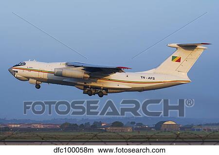 Republic of Congo Il-76TD taking off from Villafranca, Italy. View Large Photo Image Picture - Republic of Congo Il-76TD taking off from Villafranca, Italy.. Fotosearch