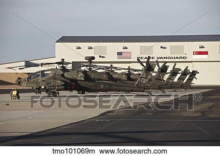 Picture - Republic of Singapore Air Force AH-64D Apache Longbow helicopters.. Fotosearch
