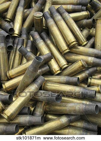 Residual ammunition casing materials. View Large Photo Image Picture - Residual ammunition casing materials.. Fotosearch