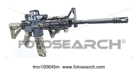 Picture - Rock River Arms AR-15 rifle equipped with combat light... Fotosearch