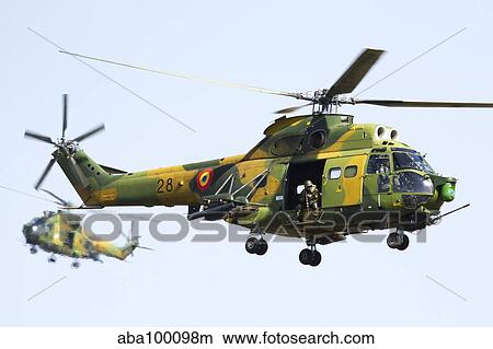 Romanian Air Force IAR-330L SOCAT helicopters. View Large Photo Image Picture - Romanian Air Force IAR-330L SOCAT helicopters.. Fotosearch