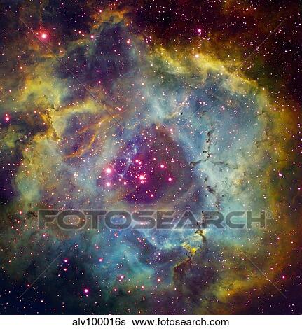 Rosette nebula (NGC 2244) in Monoceros. View Large Photo Image Stock Photograph - Rosette nebula (NGC 2244) in Monoceros.. Fotosearch