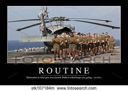 Routine: Inspirational Quote and Motivational Poster View Large Photo Image Picture - Routine: Inspirational Quote and Motivational Poster. Fotosearch