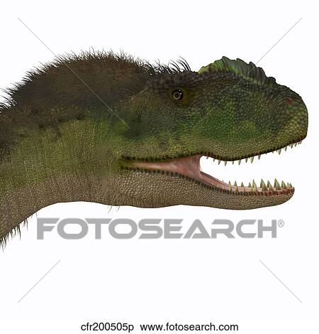 Stock Illustration - Rugops dinosaur head.. Fotosearch