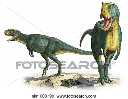 Rugops primus, a prehistoric era dinosaur. View Large Illustration Stock Illustration - Rugops primus, a prehistoric era dinosaur.. Fotosearch