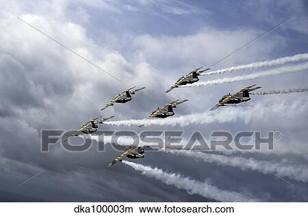 Saab 105 jet trainers of the Swedish Air Force display team, Team 60. View Large Photo Image Picture - Saab 105 jet trainers of the Swedish Air Force display team, Team 60.. Fotosearch