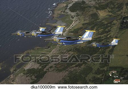 Saab 105 jet trainers of the Swedish Air Force display team, Team 60. View Large Photo Image Picture - Saab 105 jet trainers of the Swedish Air Force display team, Team 60.. Fotosearch