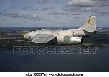 Saab J 29 vintage jet fighter of the Swedish Air Force Historic Flight. View Large Photo Image Picture - Saab J 29 vintage jet fighter of the Swedish Air Force Historic Flight.. Fotosearch