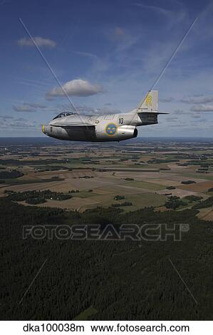 Saab J 29 vintage jet fighter of the Swedish Air Force Historic Flight. View Large Photo Image Picture - Saab J 29 vintage jet fighter of the Swedish Air Force Historic Flight.. Fotosearch