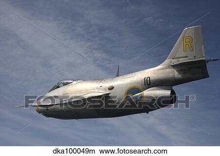 Saab J 29 vintage jet fighter of the Swedish Air Force Historic Flight. View Large Photo Image Picture - Saab J 29 vintage jet fighter of the Swedish Air Force Historic Flight.. Fotosearch