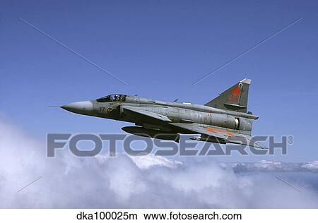 Saab JA 37 Viggen fighter of the Swedish Air Force. View Large Photo Image Picture - Saab JA 37 Viggen fighter of the Swedish Air Force.. Fotosearch