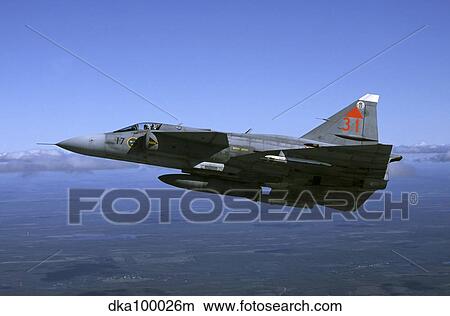 Saab JA 37 Viggen fighter of the Swedish Air Force. View Large Photo Image Picture - Saab JA 37 Viggen fighter of the Swedish Air Force.. Fotosearch