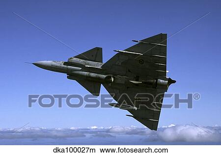 Saab JA 37 Viggen fighter of the Swedish Air Force. View Large Photo Image Picture - Saab JA 37 Viggen fighter of the Swedish Air Force.. Fotosearch