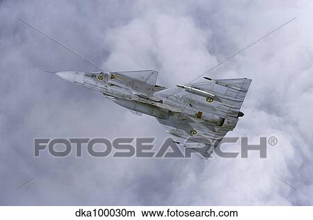 Saab JA 37 Viggen fighter plane of the Swedish Air Force. View Large Photo Image Picture - Saab JA 37 Viggen fighter plane of the Swedish Air Force.. Fotosearch
