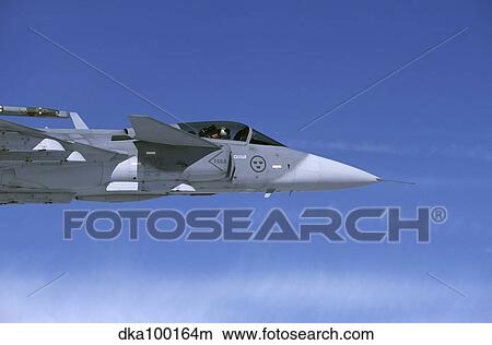 Saab JAS 39 Gripen fighter of the Swedish Air Force. View Large Photo Image Picture - Saab JAS 39 Gripen fighter of the Swedish Air Force.. Fotosearch