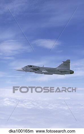 Saab JAS 39 Gripen fighter of the Swedish Air Force. View Large Photo Image Picture - Saab JAS 39 Gripen fighter of the Swedish Air Force.. Fotosearch