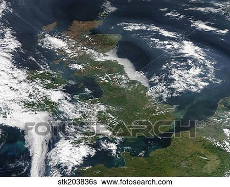Satellite image of smog over the United Kingdom. View Large Photo Image Stock Photograph - Satellite image of smog over the United Kingdom.. Fotosearch