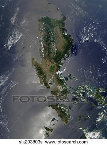 Satellite image of the Philippine island of Luzon. View Large Photo Image Stock Photograph - Satellite image of the Philippine island of Luzon.. Fotosearch