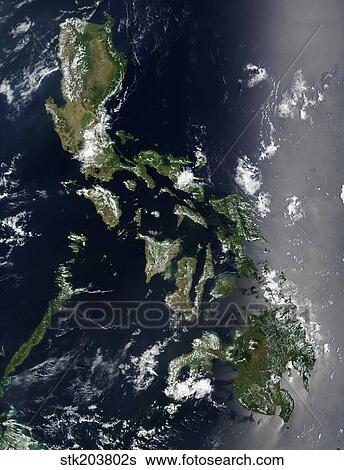 Satellite image of the Philippines. View Large Photo Image Stock Photograph - Satellite image of the Philippines.. Fotosearch