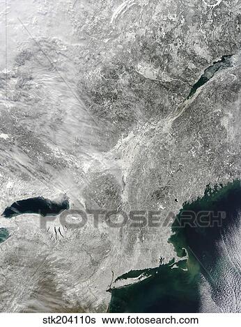 Satellite view of a large Nor'easter snow storm over United States. View Large Photo Image Stock Photograph - Satellite view of a large Nor'easter snow storm over United States.. Fotosearch