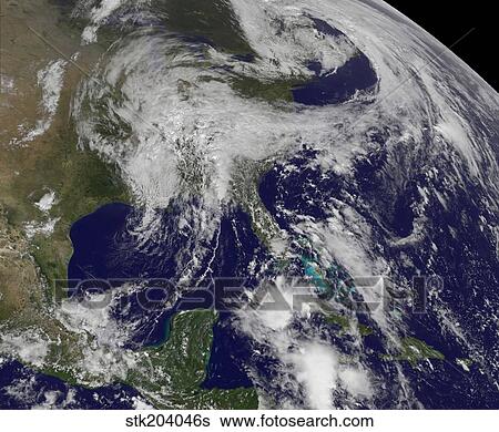Satellite view of a low pressure area over the United States. View Large Photo Image Stock Photograph - Satellite view of a low pressure area over the United States.. Fotosearch