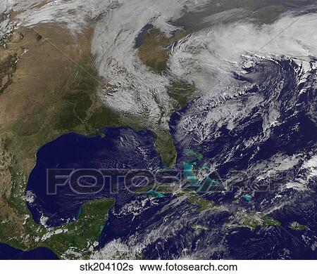 Satellite view of a Nor'easter storm over the United States. View Large Photo Image Stock Photograph - Satellite view of a Nor'easter storm over the United States.. Fotosearch