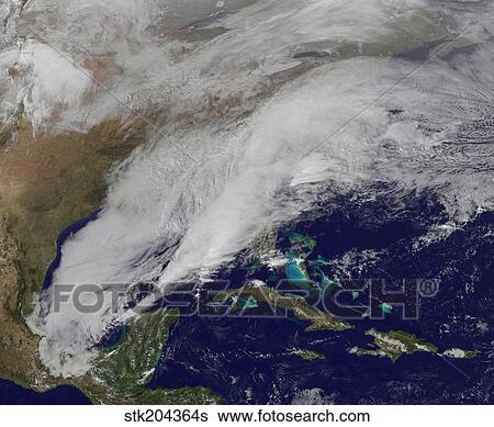 Satellite view of a winter storm over the United States. View Large Photo Image Stock Photograph - Satellite view of a winter storm over the United States.. Fotosearch