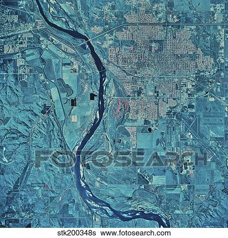 Satellite view of Bismarck, North Dakota. View Large Photo Image Stock Photograph - Satellite view of Bismarck, North Dakota.. Fotosearch