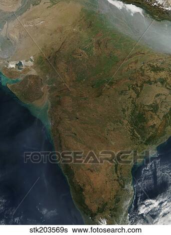 Satellite view of Central India. View Large Photo Image Stock Photograph - Satellite view of Central India. . Fotosearch