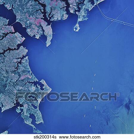 Satellite view of Chesapeake Bay and Annapolis, Maryland. View Large Photo Image Stock Photograph - Satellite view of Chesapeake Bay and Annapolis, Maryland.. Fotosearch