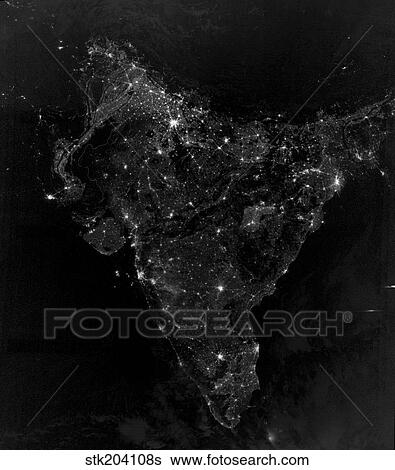 Satellite view of city, village, and highway lights in India. View Large Photo Image Stock Photograph - Satellite view of city, village, and highway lights in India.. Fotosearch