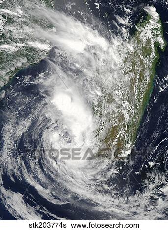 Satellite view of Cyclone Giovanna over the island of Madagascar. View Large Photo Image Stock Photograph - Satellite view of Cyclone Giovanna over the island of Madagascar.. Fotosearch