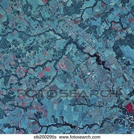 Stock Photograph - Satellite view of Dover, Delaware.. Fotosearch
