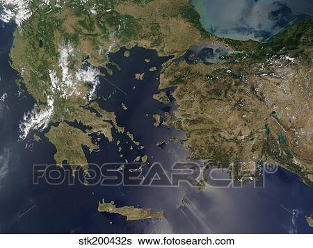 Satellite view of Greece and Turkey View Large Photo Image Stock Photograph - Satellite view of Greece and Turkey. Fotosearch