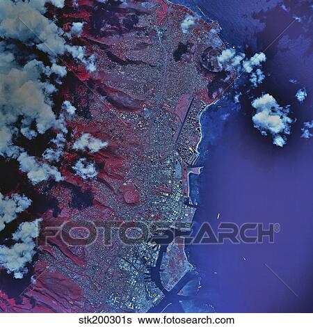 Satellite view of Honolulu, Hawaii. View Large Photo Image Stock Photograph - Satellite view of Honolulu, Hawaii.. Fotosearch