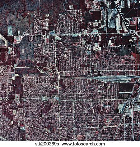 Satellite view of Houston, Texas. View Large Photo Image Stock Photograph - Satellite view of Houston, Texas.. Fotosearch