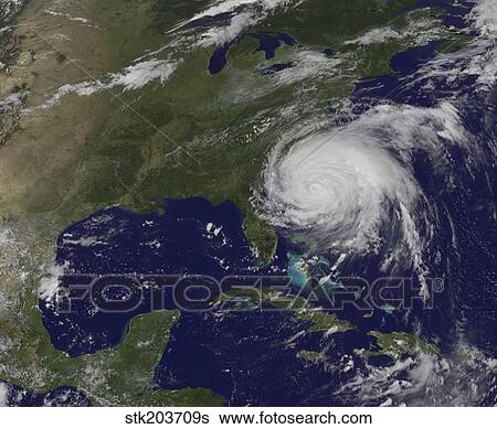 Stock Photograph - Satellite view of Hurricane Irene.. Fotosearch