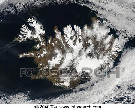 Satellite view of Iceland View Large Photo Image Stock Photograph - Satellite view of Iceland. Fotosearch