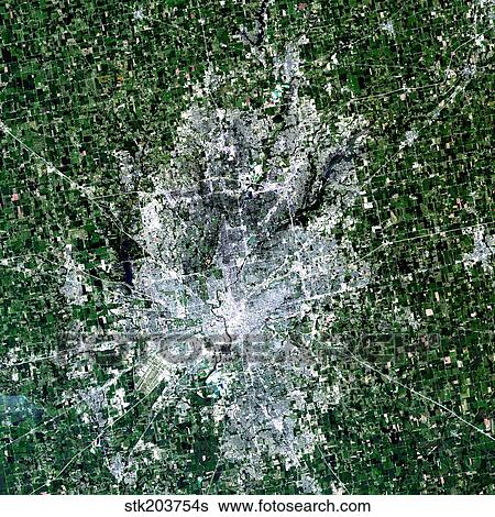 Satellite view of Indianapolis, Indiana. View Large Photo Image Stock Photograph - Satellite view of Indianapolis, Indiana.. Fotosearch