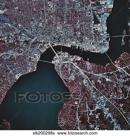 Satellite view of Jacksonville, Florida. View Large Photo Image Stock Photograph - Satellite view of Jacksonville, Florida.. Fotosearch