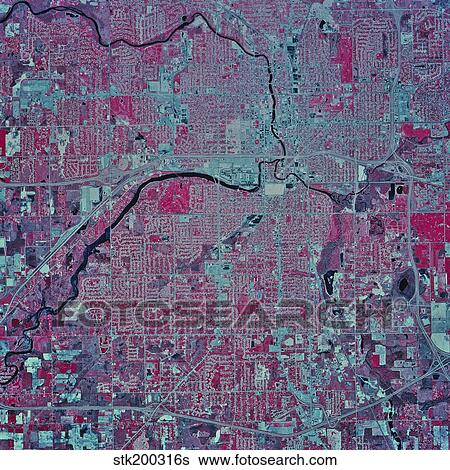 Satellite view of Lansing, Michigan. View Large Photo Image Stock Photograph - Satellite view of Lansing, Michigan.. Fotosearch