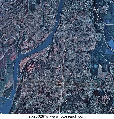 Satellite view of Little Rock, Arkansas. View Large Photo Image Stock Photograph - Satellite view of Little Rock, Arkansas.. Fotosearch