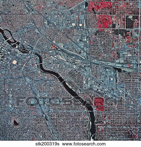 Satellite view of Minneapolis, Minnesota. View Large Photo Image Stock Photograph - Satellite view of Minneapolis, Minnesota.. Fotosearch