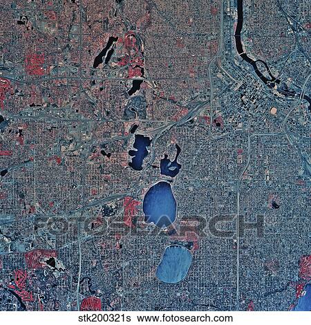 Satellite view of Minneapolis, Minnesota. View Large Photo Image Stock Photograph - Satellite view of Minneapolis, Minnesota.. Fotosearch