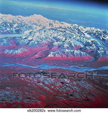 Satellite view of Mount McKinley, Alaska. View Large Photo Image Stock Photograph - Satellite view of Mount McKinley, Alaska.. Fotosearch